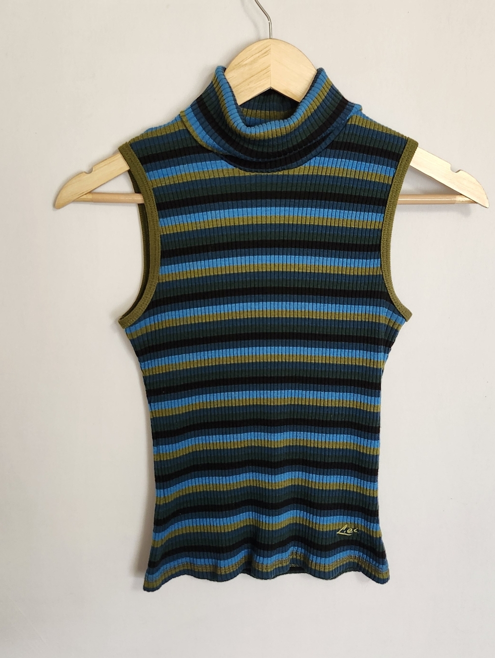 LEI Y2K Striped Turtleneck Tank Size M